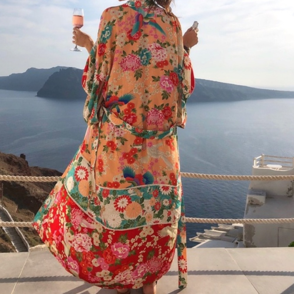 UFT/ S spell Delilah patchwork long kimono